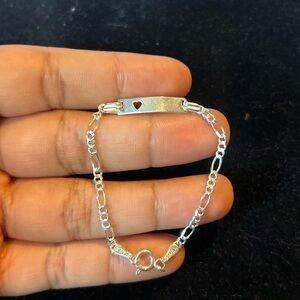 Sterlingsilver baby id Heart Bracelet